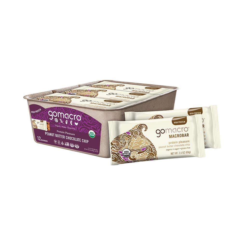 GoMacro MacroBar Mini Organic Vegan Snack Bars - Oatmeal Chocolate Chip (24 Count) | Organic Vegan Protein Bars - Peanut Butter Chocolate Chip (12 Count) | Healthy Plant-Based Snacks for Hiking, Workouts & On-The-Go Energy