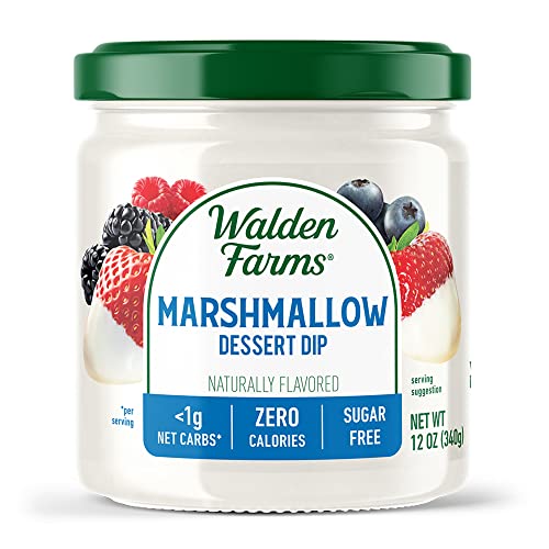 Walden Farms Sugar-Free Marshmallow Dip 12oz | Keto, Vegan, Non-Dairy Dessert Topping for Fruits, Cookies & Snacks | Perfect for Parties, Healthy Treats & Low-Carb Diets