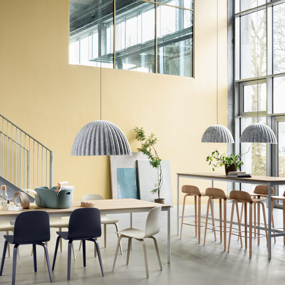 PRE ORDER MUUTO Under The Bell Pendant Lamp in White Mélange – Available in 2 Sizes | Modern Scandinavian Lighting for Dining Room, Kitchen Island & Living Room