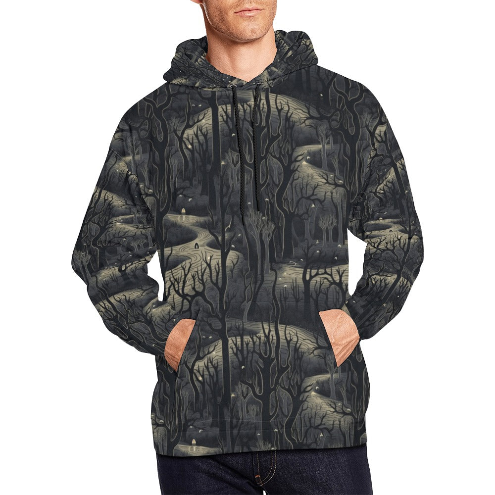 Dark Forest Hoodie for Men & Women - Cozy Fleece Pullover with Hood - Perfect for Outdoor Hiking, Camping & Casual Wear
