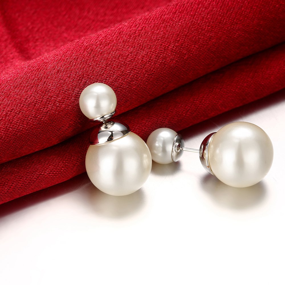 Elegant Double Sided Pearl Earrings for Women - Perfect for Work & Parties