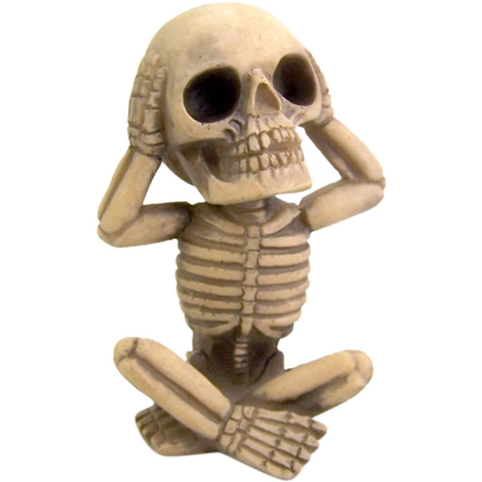 Pinklove Mini Skeleton Statue - Macabre See No Evil, Hear No Evil, Speak No Evil Figurine - Handmade Gothic Home & Office Decor, Car Air Vent Ornament - Perfect for Halloween, Gothic Decor, Desk Accessories & Unique Gift Ideas