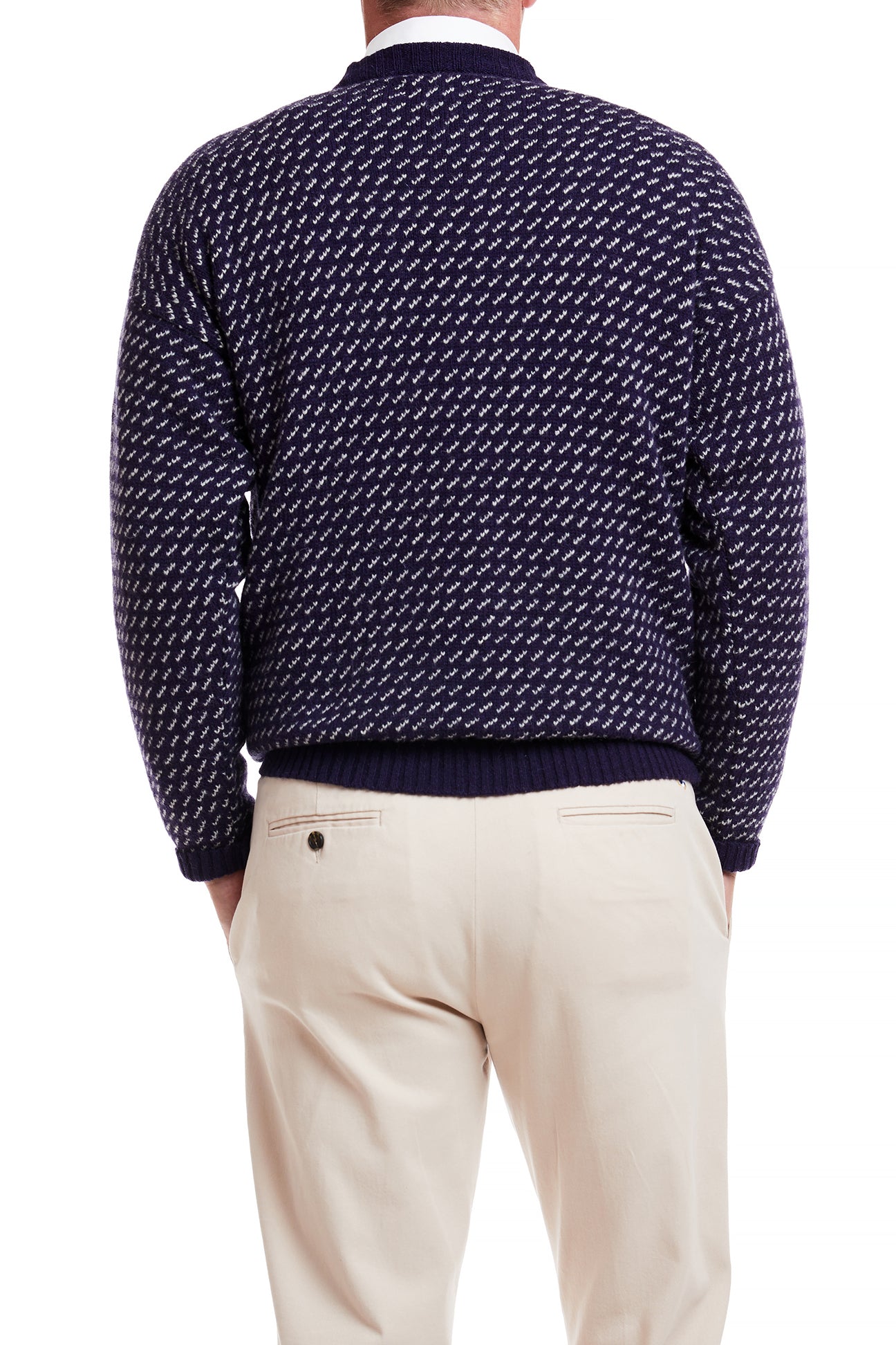 Premium Shetland Wool Crewneck Sweater - Soft Brushed Birdseye Knit in Navy Blue | Cozy Winter Wear for Men & Women | Perfect for Casual Outfits & Outdoor Activities