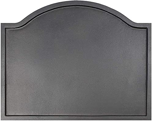 Classic Large Plain Design Cast Iron Fireback with Matte Black Finish - 22.5
