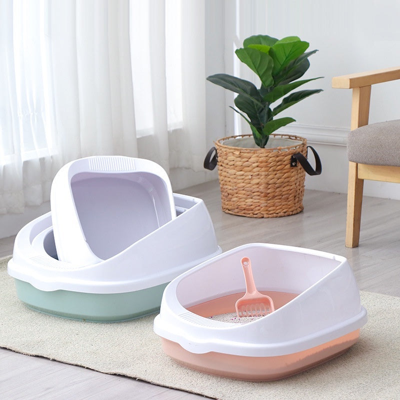Easy Clean Cat Litter Box with Scoop - Odor Control Self-Cleaning Pet Litter Tray for Indoor Cats - Perfect for Small Spaces & Multi-Cat Homes