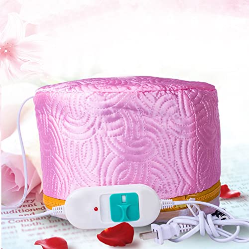 ZUNBELLA Thermal Hair Spa Cap with Steamer - Nourishing & Heating Hair Treatment for Deep Conditioning - Pink Hair Care Cap for Women - Perfect for At-Home Salon & Self-Care Days