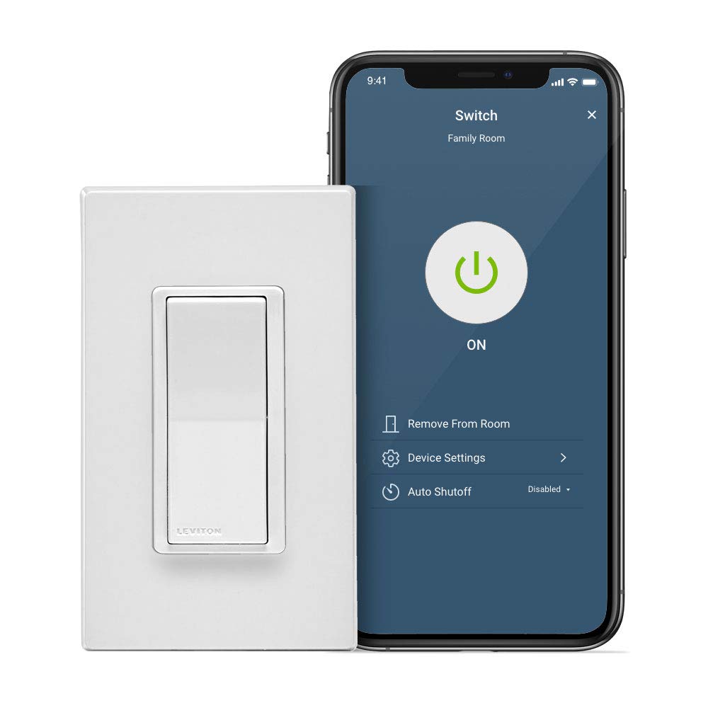 Leviton D215S-1BW Decora Smart Wi-Fi Light Switch (2nd Gen) - No Hub Required, 15A, 2-Pack - Perfect for Home Automation & Smart Lighting Control