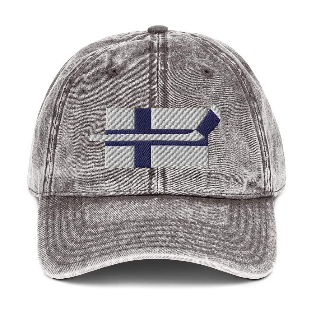Vintage Finland Hockey Hat - Retro Goofy Design Cap for Men & Women - Perfect for Hockey Games, Winter Sports & Casual Outfits