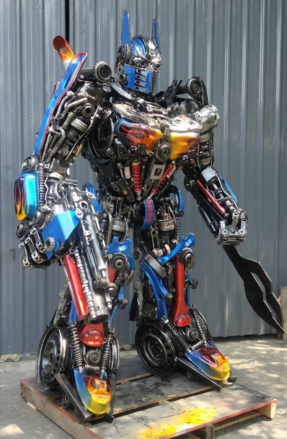 Optimus Prime Inspired Recycled Metal Art Sculpture - 12