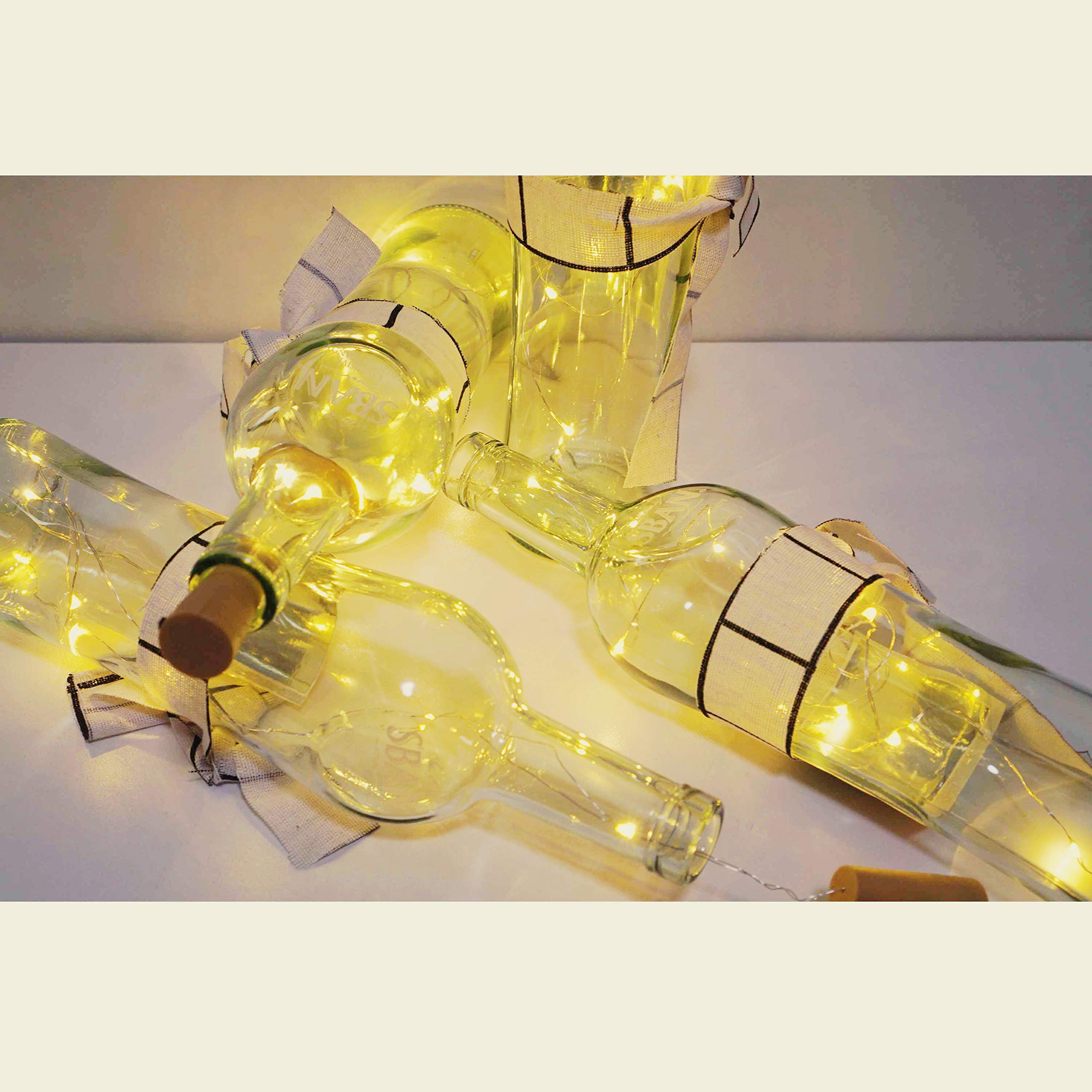 24 Pack 20 LED Wine Bottle Cork Lights - Battery Operated Fairy String Lights with Copper Wire for DIY, Christmas, Halloween, Wedding & Party Decor - Indoor Outdoor Starry Lights (Warm White) - Perfect for Table Centerpieces, Backyard Lighting & Holiday Atmosphere