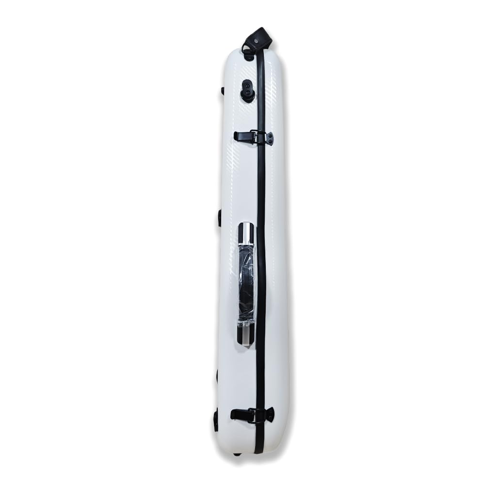 Premium 4/4 Full Size Carbon Fiber Violin Case - Lightweight Hard Shell with Scratch-Resistant Protection, Backpack Straps for Travel (White) - Perfect for Musicians, Students & Airplane Transport
