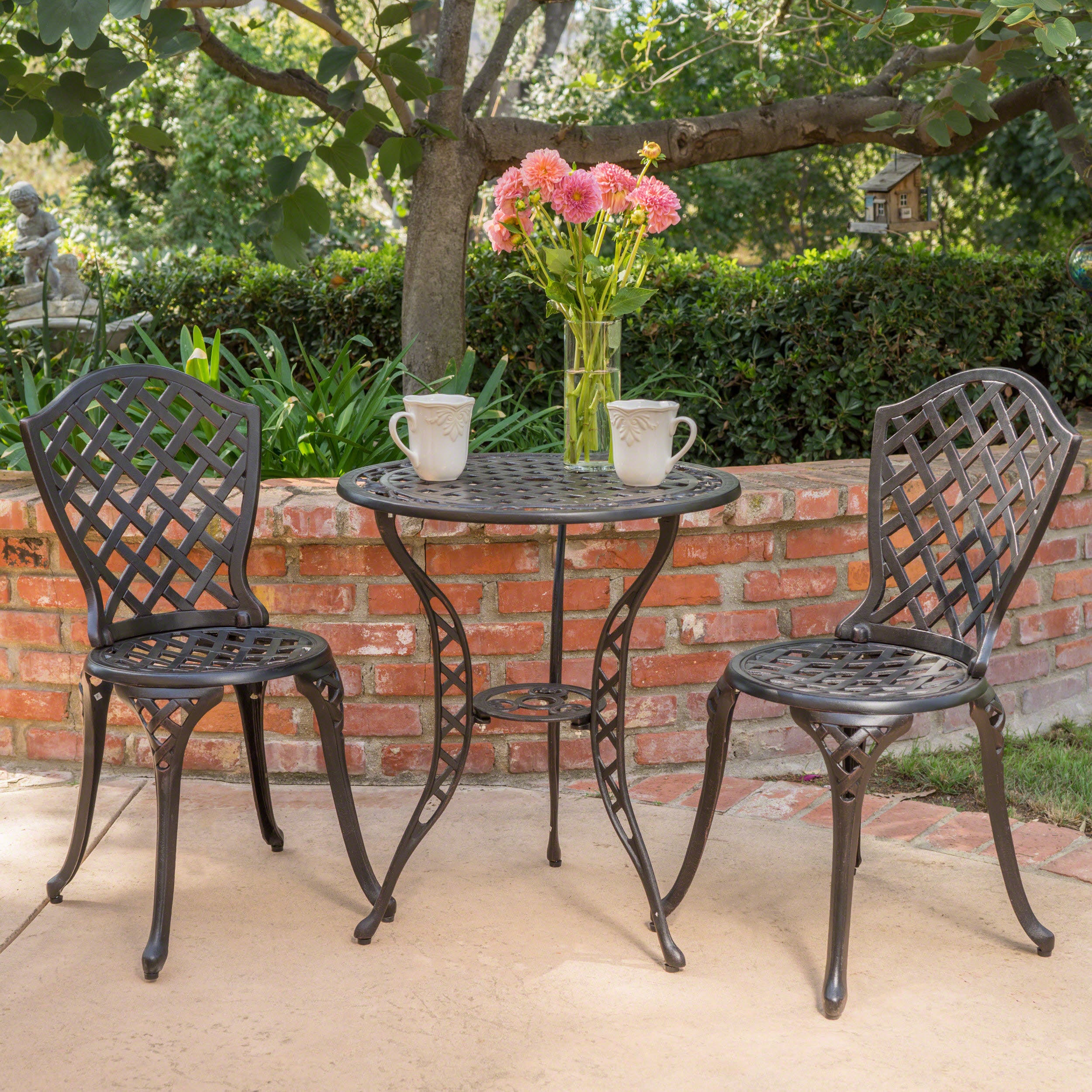 Premium Bistro Set with Metal Frame - Outdoor Patio Dining Furniture for Garden, Poolside & Backyard Relaxation