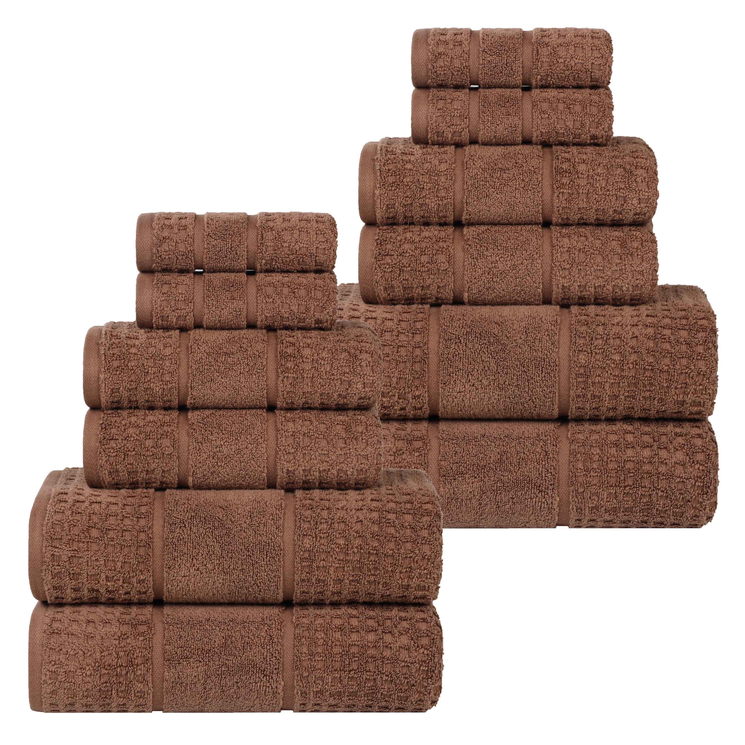 Premium 12-Piece Zero Twist Cotton Waffle Towel Set - Ultra Soft & Highly Absorbent Honeycomb Weave Bath Towels for Spa, Gym, and Luxury Home Use