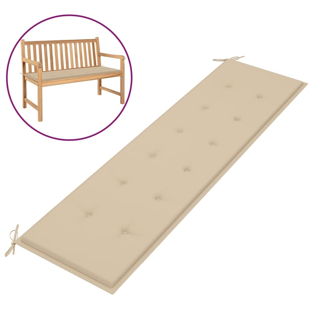 CHARMMA 70.9x19.7 Inch Outdoor Garden Bench Cushion - Waterproof Beige Patio Seat Pad (1.2