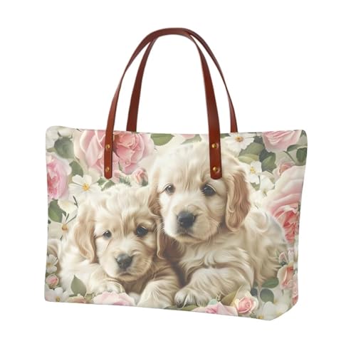 Golden Retriever With Rose-pink and Beige