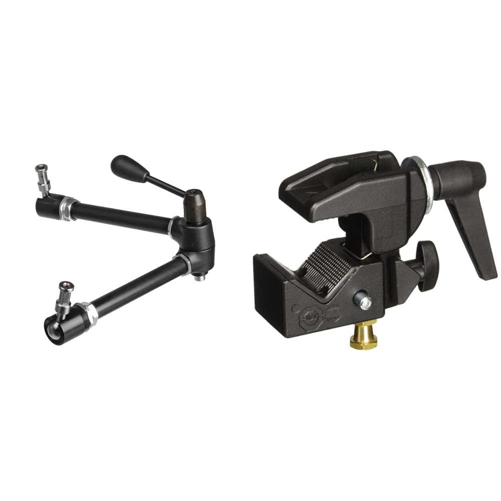 Manfrotto 143N Magic Arm with 035RL Super Clamp - Professional Camera Mounting System (Black) - Perfect for Studio Photography, Video Production & Vlogging Accessories