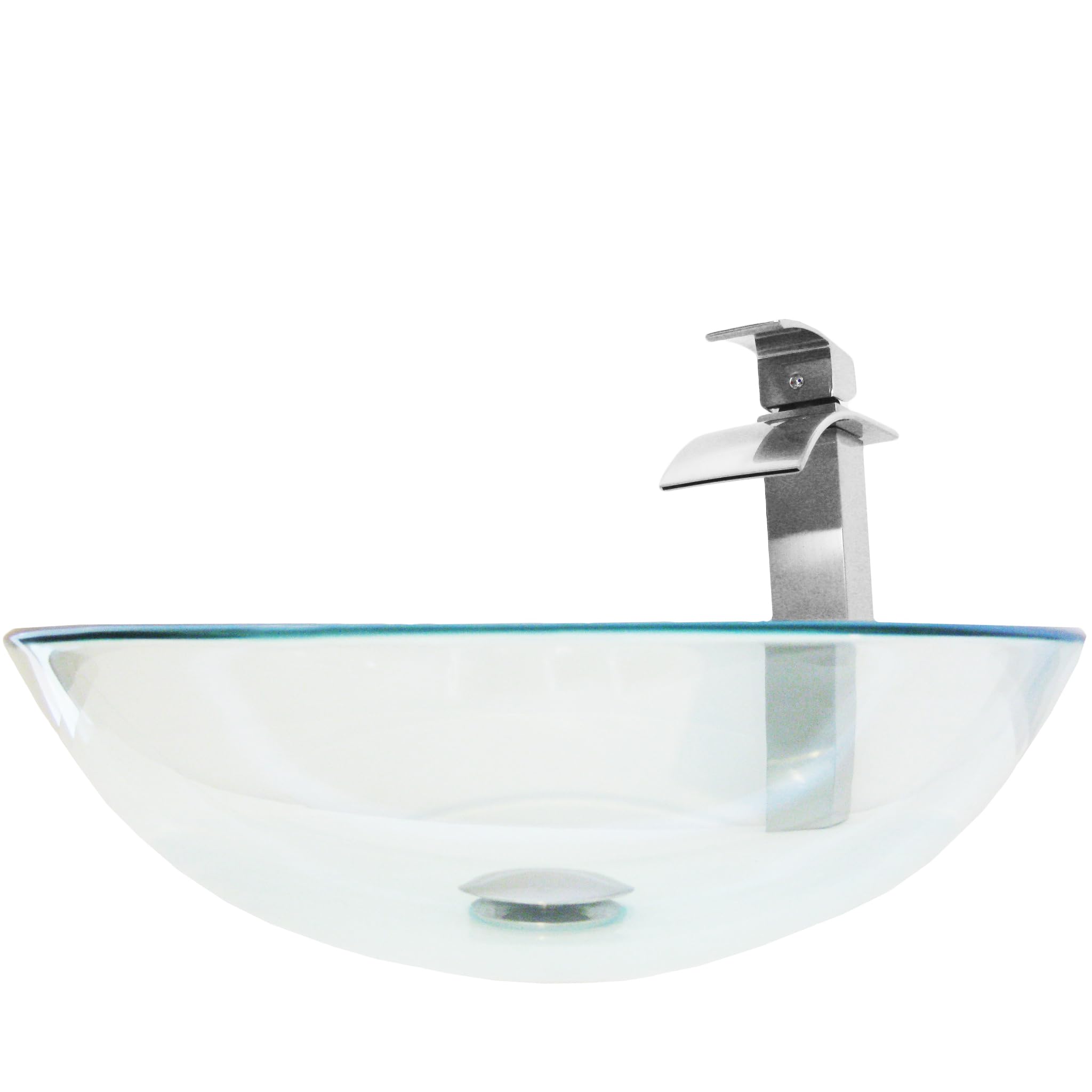 Novatto NSFC-8048136BN Modern Bathroom Sink with Drain & Faucet - White Porcelain Drop-in Vanity Sink for Bathroom Remodeling, Powder Room & Guest Bath Installation