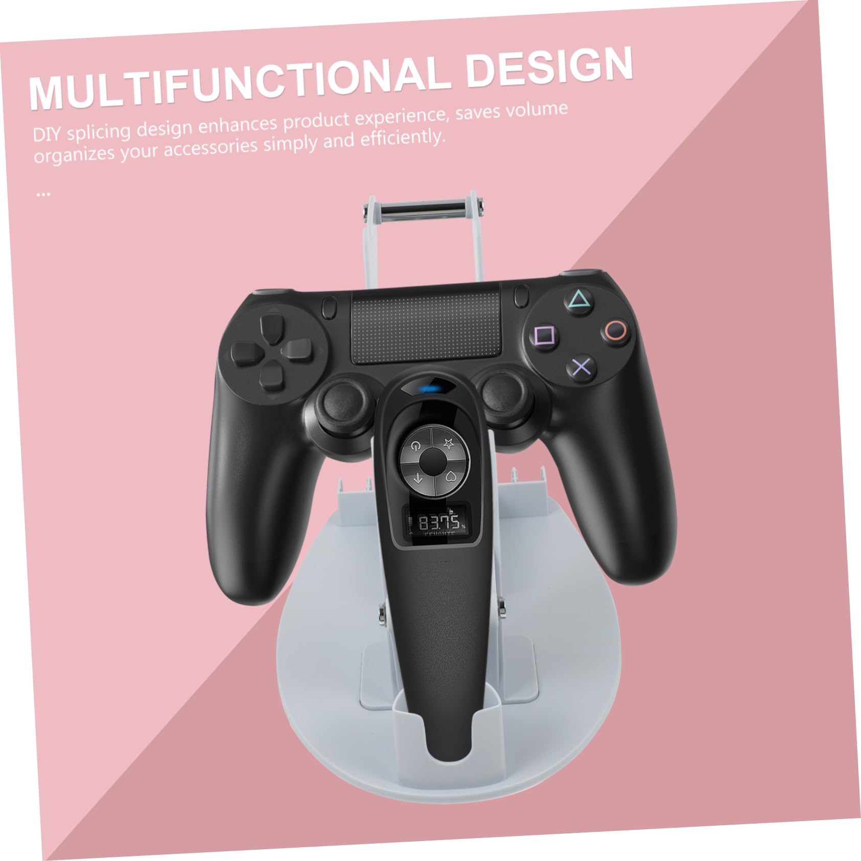 1PC White Multifunctional Storage Bracket - Controller Holder, Headphone Stand, Game Accessory Organizer, Phone & CD Storage - Perfect for Gaming Setup & Home Office Organization - Uonlytech