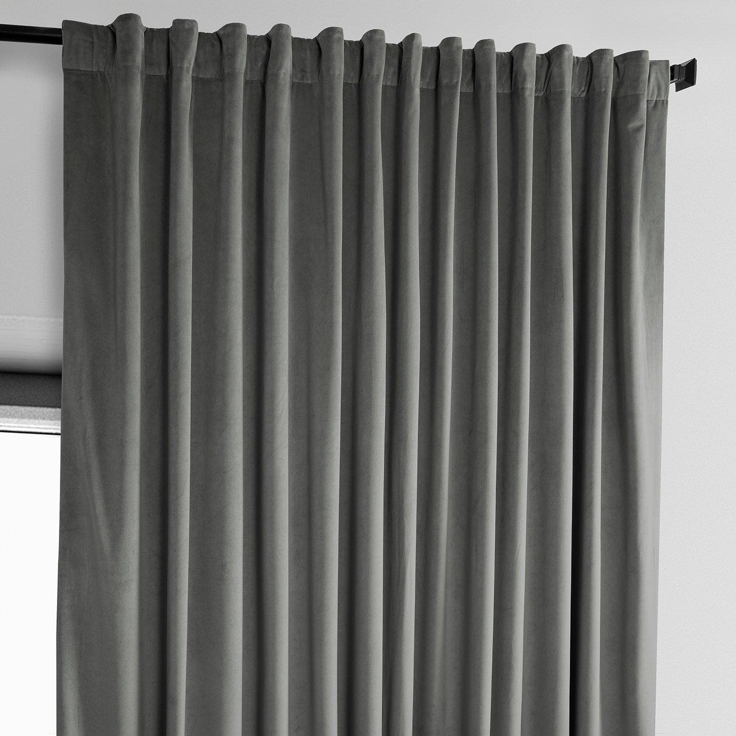 Destiny Grey Extra Wide Heritage Plush Velvet Blackout Curtains - Thermal Insulated Window Drapes for Bedroom, Living Room & Home Theater (54x84 inches)