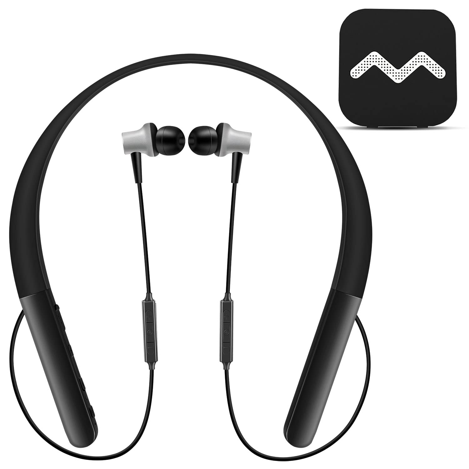 Neosonic Upgraded Rechargeable Hearing Aid Amplifier - Wireless Neckband Headphones with Noise Cancelling & Remote Mic for Seniors - Perfect for TV Watching, Conversations & Daily Activities