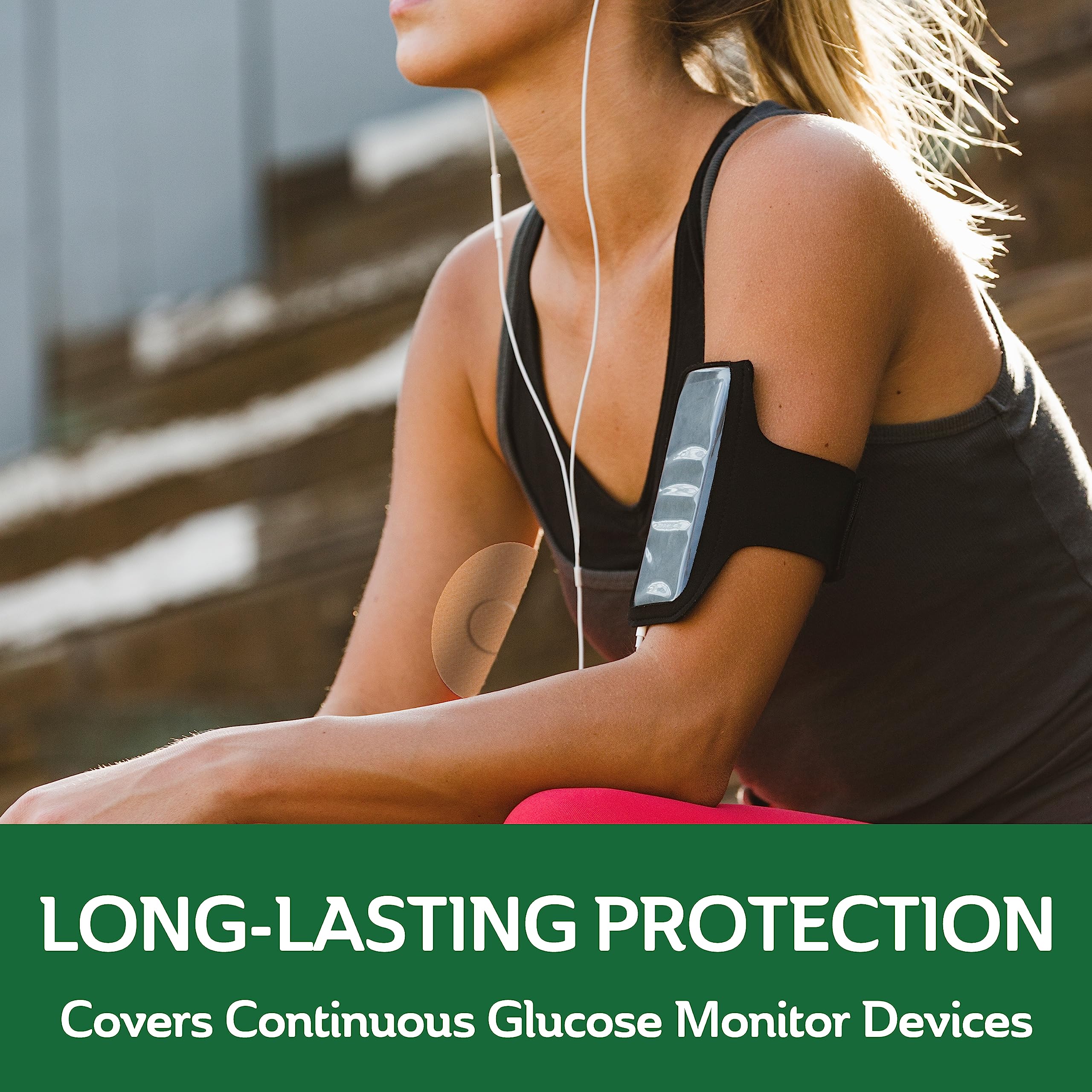 Curad Tan CGM Patches (25-Count) - Waterproof Glucose Monitor Cover for Active Lifestyles