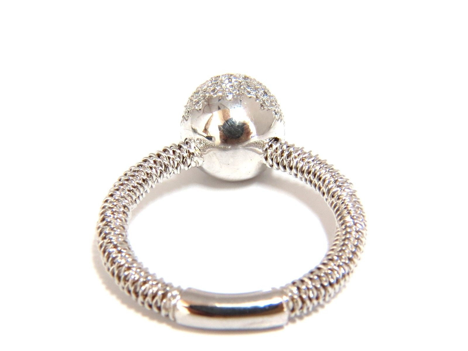 0.76ct Diamond Bead Set Ball Ring in 18K Gold with Coil Wire Wrapped Shank (G/VS) - Elegant Jewelry for Weddings, Anniversaries & Special Occasions