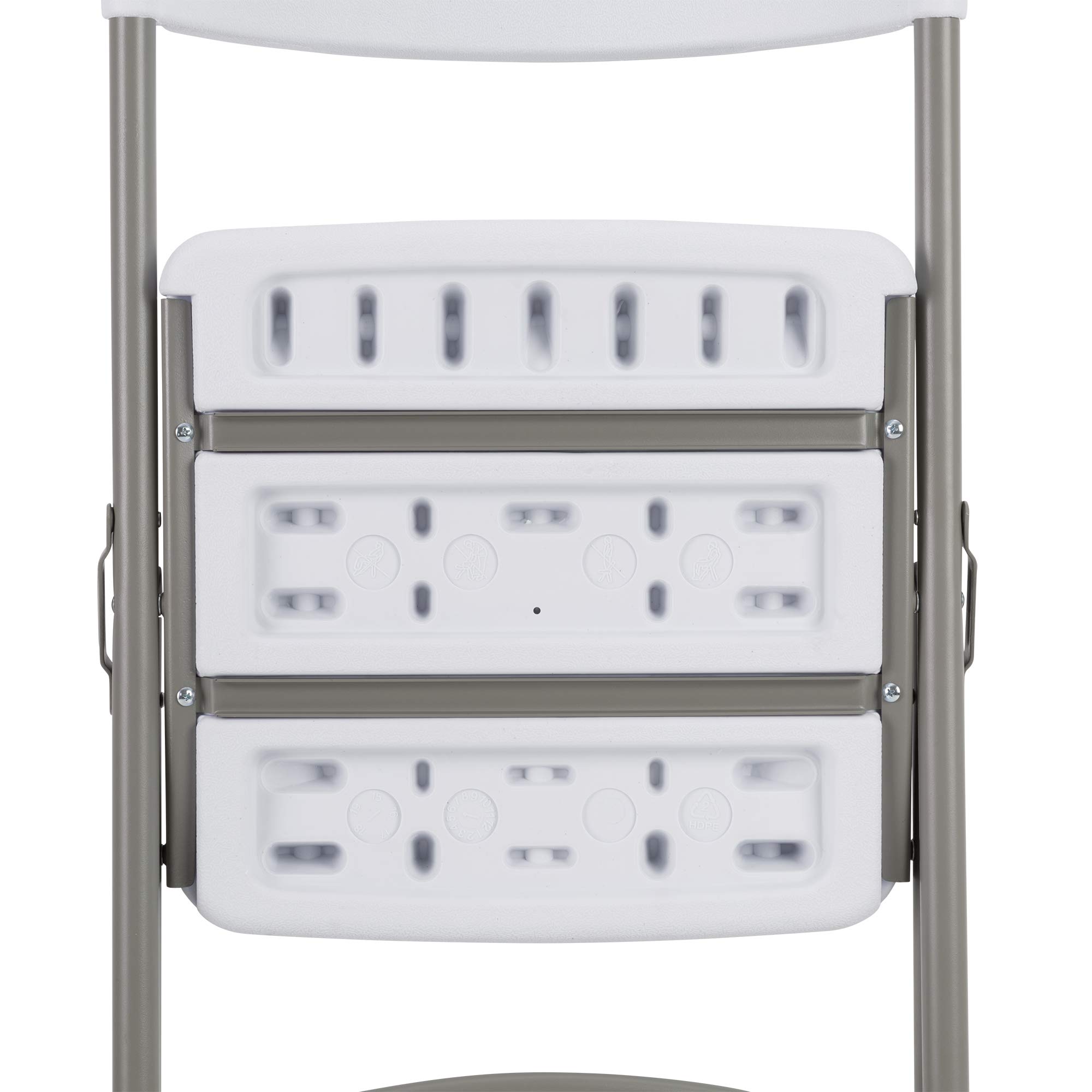 Norwood Commercial Folding Chairs Set of 4 - 400 lb Capacity Heavy Duty Plastic Stackable Chairs for Indoor Outdoor Events, Parties, Weddings, Banquets - White Blow Molded Event Furniture