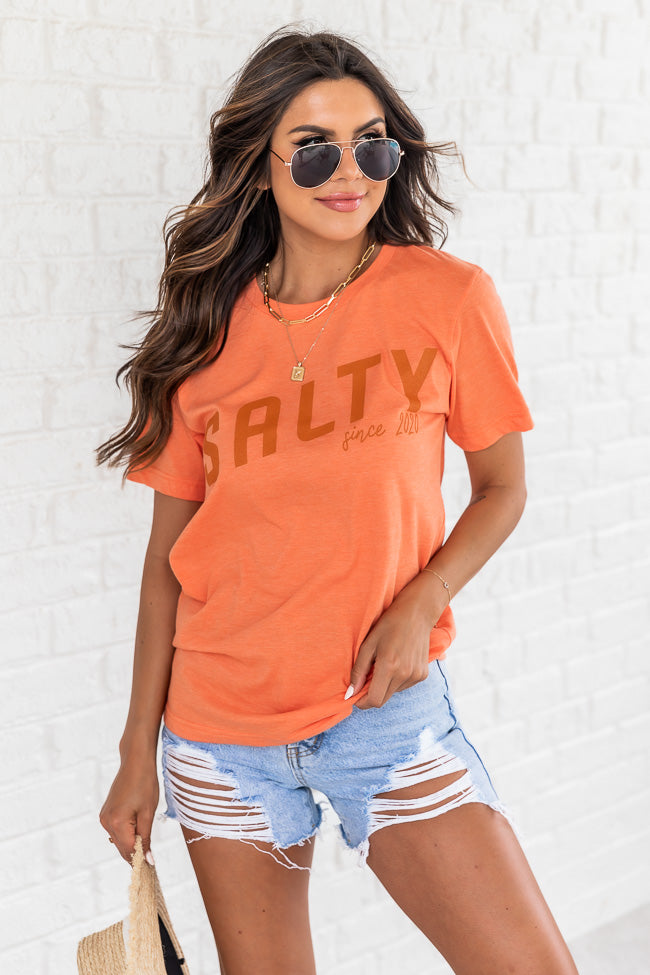 Salty Since 2020 Heather Orange Graphic Tee - Vintage Inspired Cotton T-Shirt for Men & Women - Perfect for Casual Wear, Street Style & Everyday Outfits