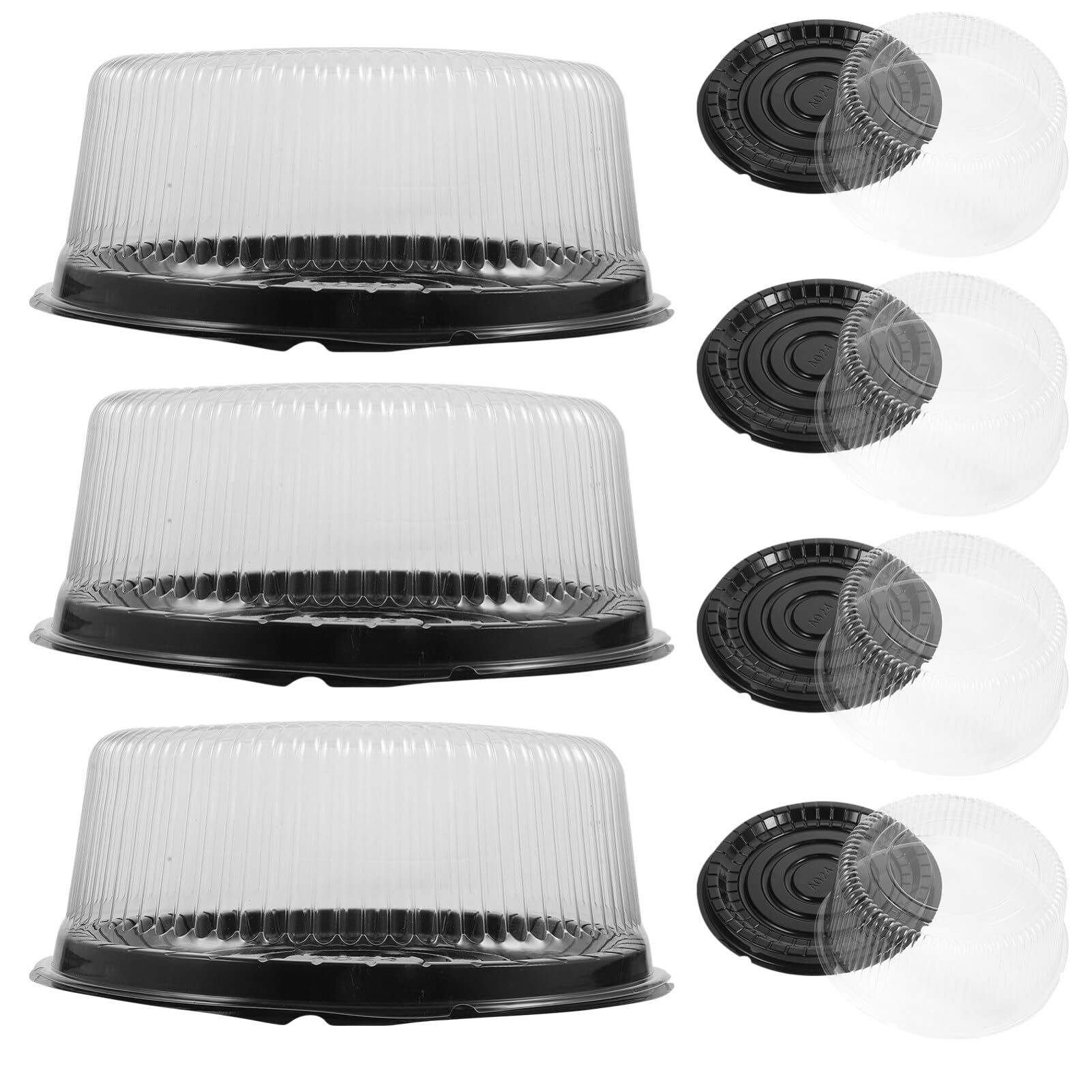 10-Pack 8-Inch Round Disposable Cake Containers with Dome Lids & Cake Boards - Perfect for Mousse Cakes, Pies, Desserts - Ideal for Bakeries, Parties & Catering Events
