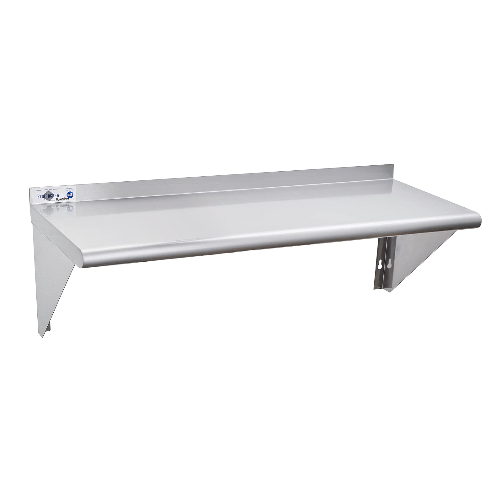 NSF Certified Stainless Steel Wall Shelf 12x36 Inches - Heavy Duty 250 lb Capacity Commercial Shelving with Backsplash & Brackets - Perfect for Restaurant Kitchen, Bar Storage, Garage Organization & Utility Room Shelving
