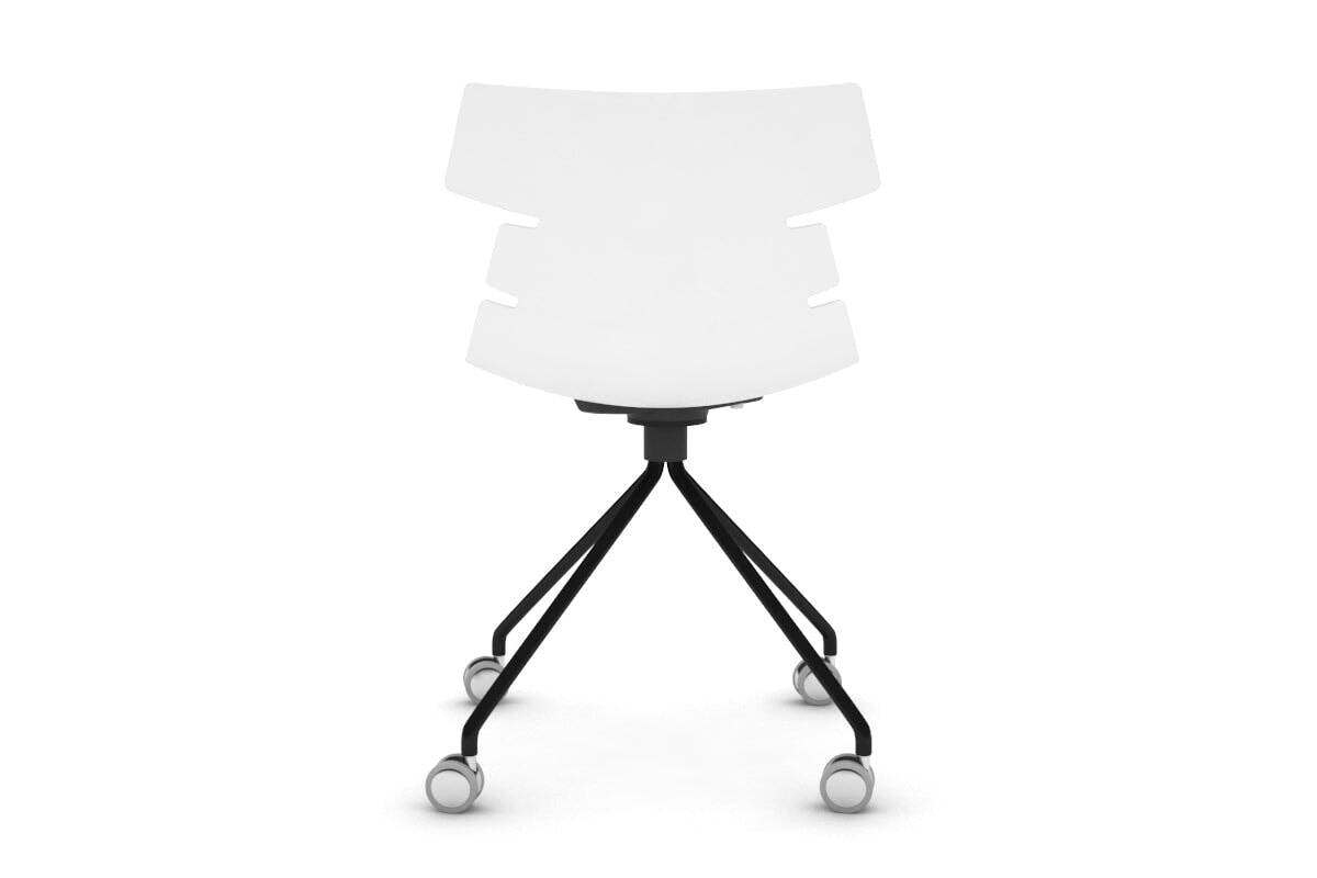 Wave Plastic Chair with Mobile Base - Lightweight, Durable & Stackable for Indoor/Outdoor Use - Perfect for Dining, Patio, Office, or Events