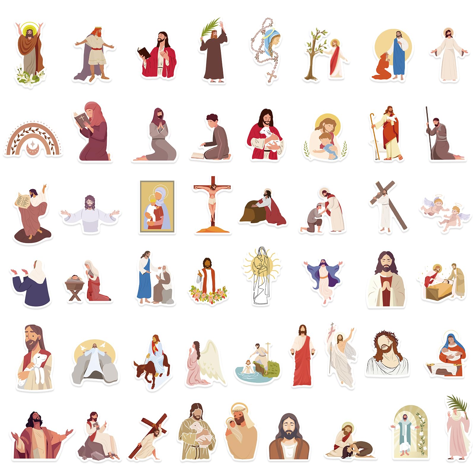 Jesus Bible Stickers - 100PCS Christian Faith Decals for Water Bottles & Devices