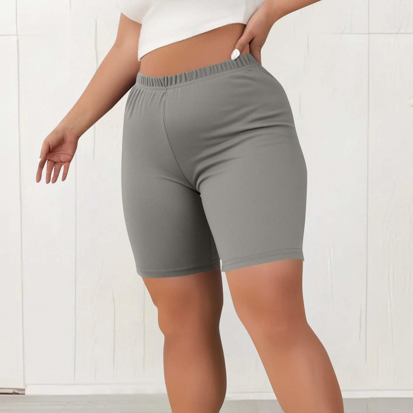 Plus Size Yoga Shorts for Women - Lightweight Biker Shorts for Workout & Summer