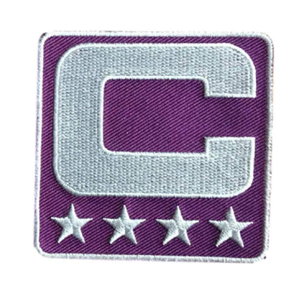 Purple Captain C Iron On Patch for Minnesota Football Jerseys - Durable Embroidered Letter for Team Uniforms & Fan Gear