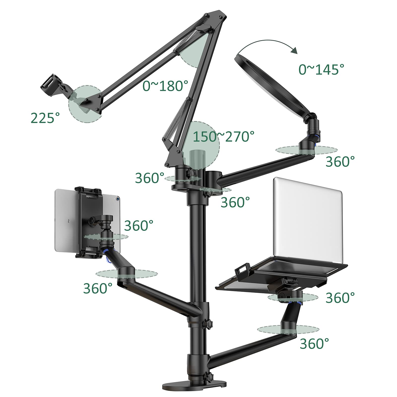 ProCase 6-in-1 Adjustable Desktop Stand with 10.2