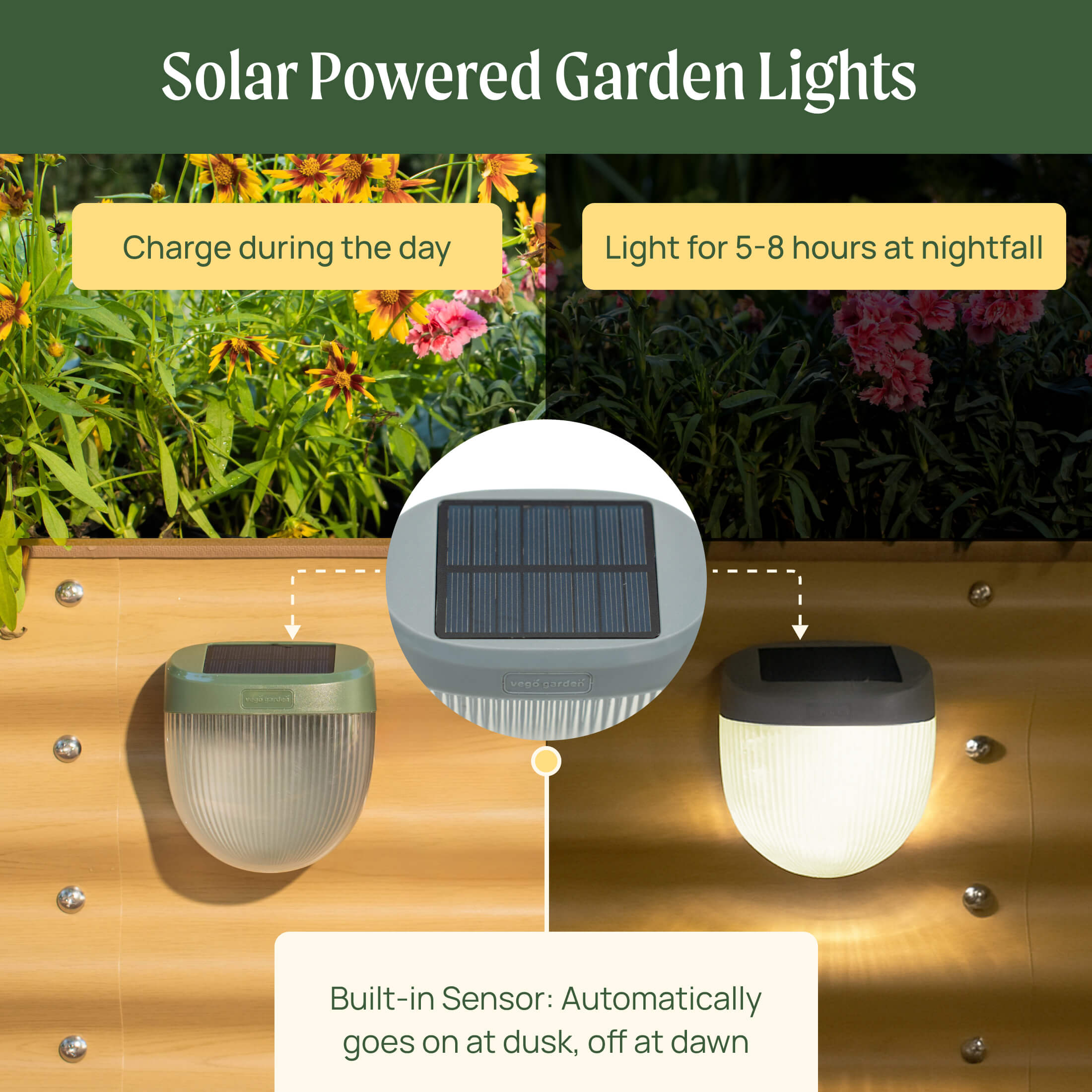 Solar Powered Garden Lights Outdoor - Waterproof LED Landscape Lighting for Yard, Pathway, Patio - Energy Efficient Decorative Solar Lights for Garden, Lawn, Deck (6 Pack) - Perfect for Evening Ambiance and Safety Lighting