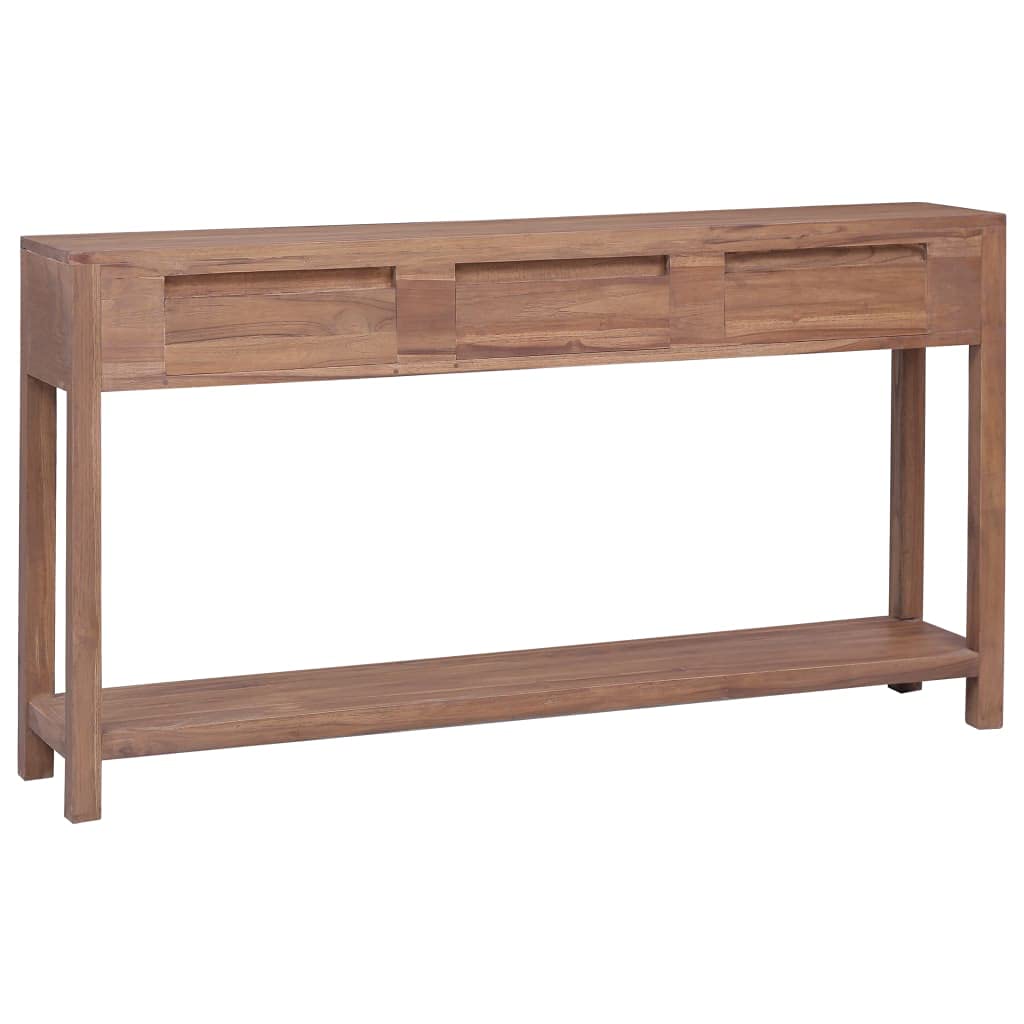 Modern Nightstand with Storage Drawer - Solid Teak Wood Side Table for Bedroom & Living Room, 57.1