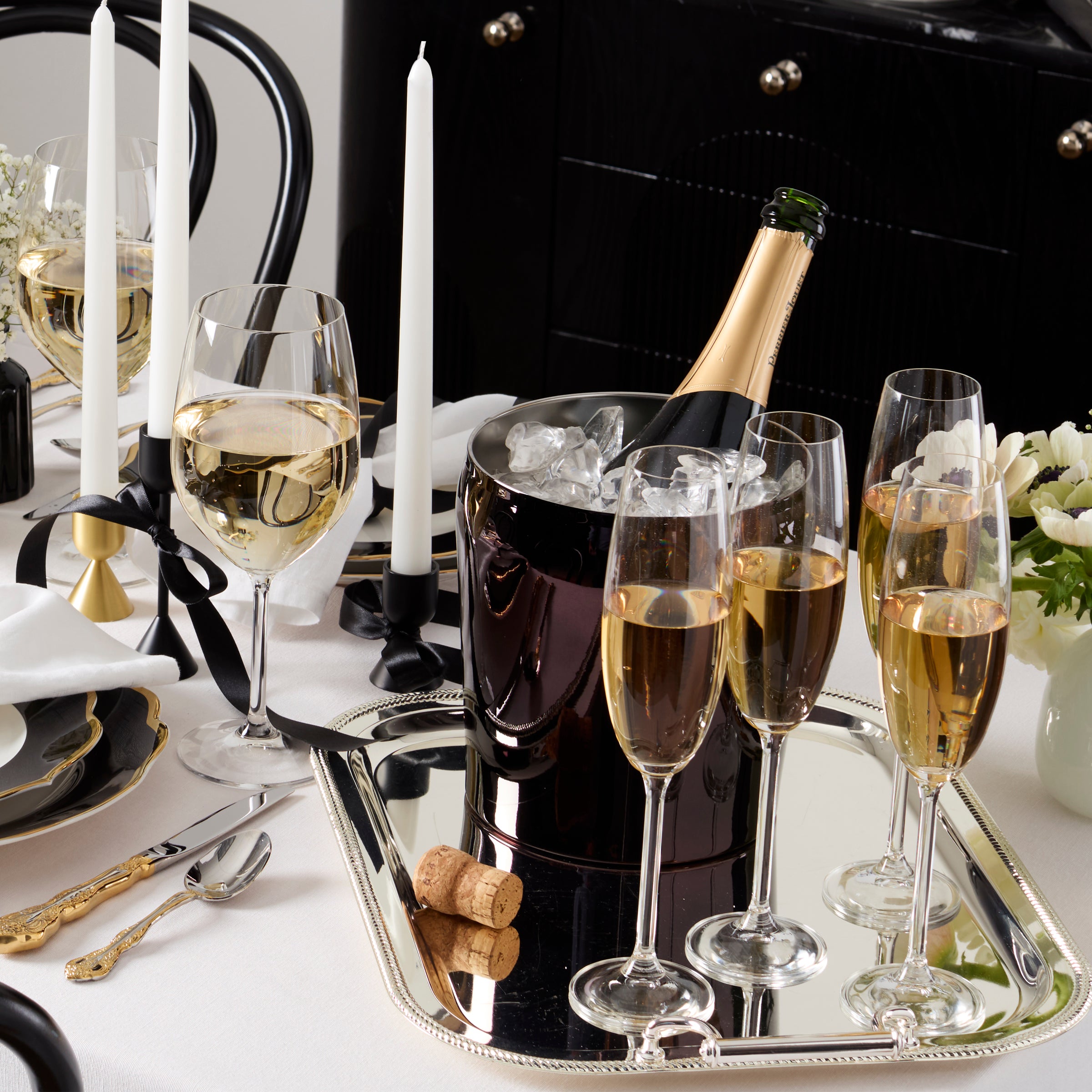 Premium Tuscany Classics Champagne Flute Glasses Set of 6 - Elegant Crystal Clear Wine Glasses for Weddings, Parties & Celebrations