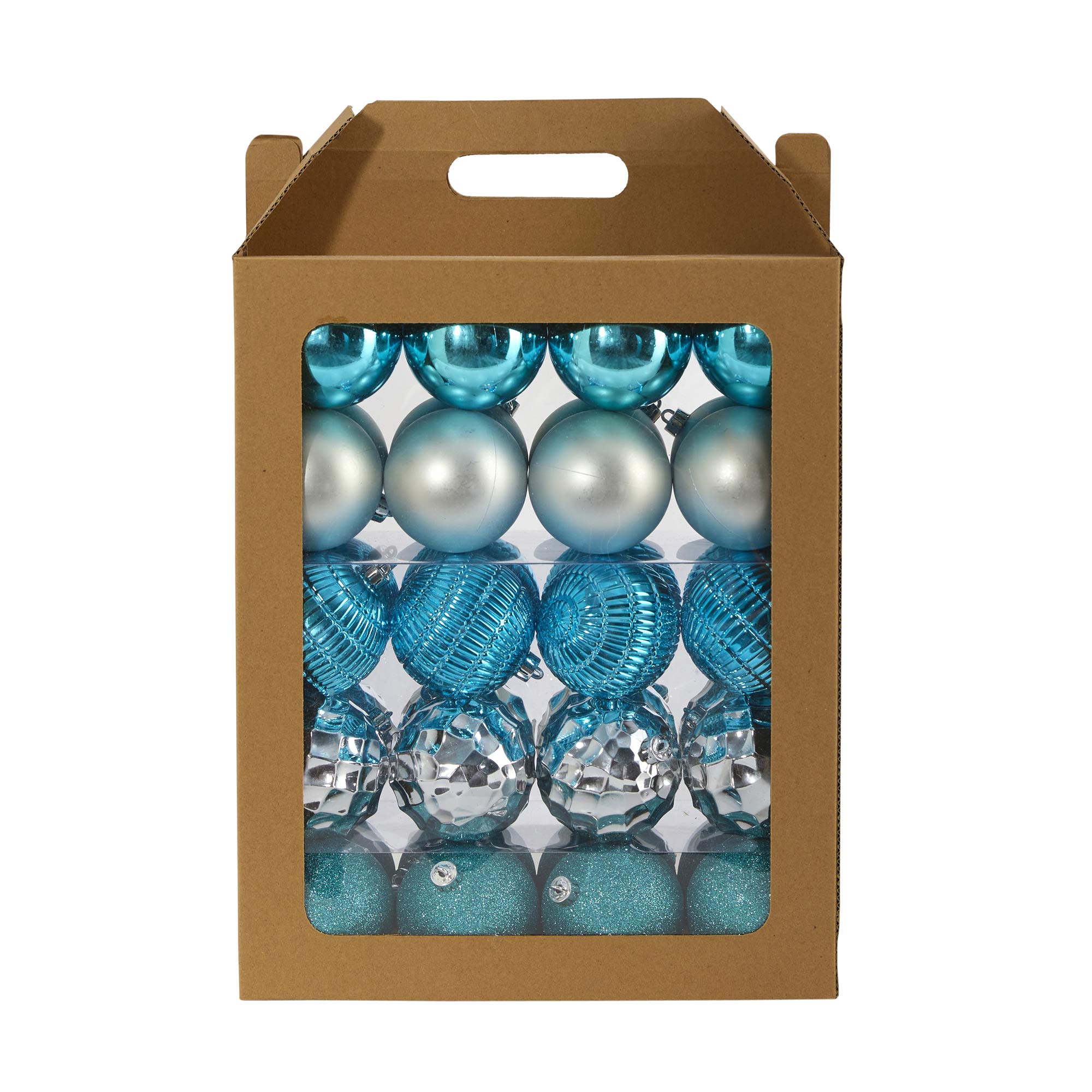 Nearly Natural Shatterproof Christmas Tree Ornaments - 40-Piece Holiday Decor Set with 80mm Balls & Reusable Storage Box - Perfect for Xmas Tree Decorating, Home Party, and Festive Gift Giving