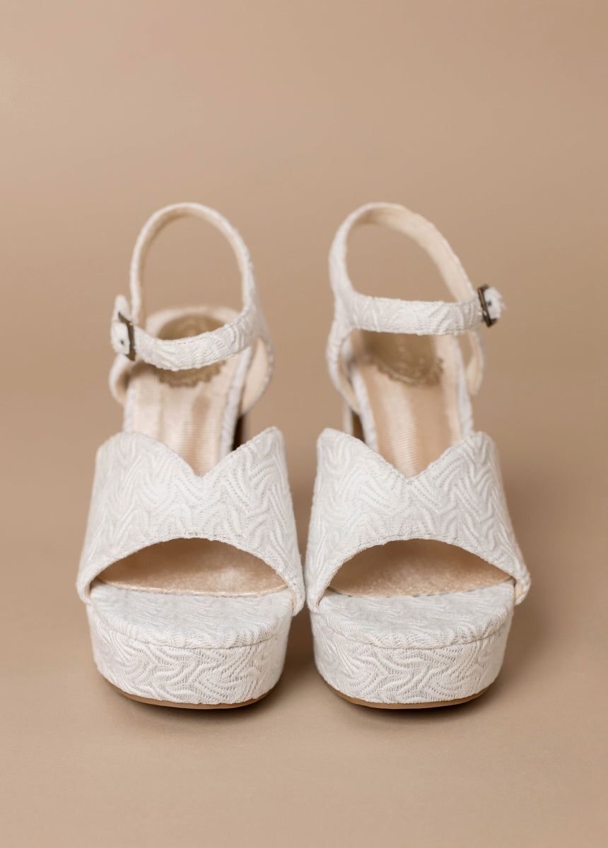 White Valentine's Day Platform Shoes for Women - Comfortable High Heel Sandals for Date Night, Party & Special Occasions
