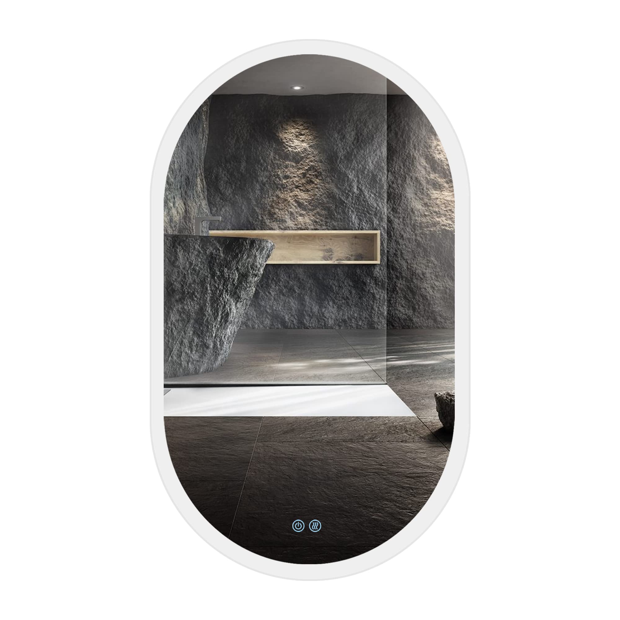 40x24 Inch Anti-Fog LED Bathroom Mirror with Dimmable Lights & Touch Control - Frameless Oval Smart Vanity Mirror for Wall Mounting | Perfect for Makeup, Shaving & Home Decor