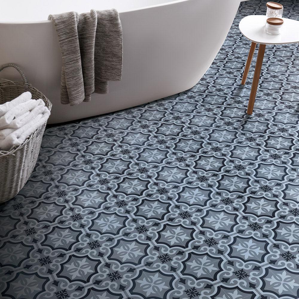 Premium Somerset Burnley Encaustic Look 200x200mm Matte Porcelain Tile - Perfect for Kitchen Backsplash, Bathroom Flooring & Modern Interior Design