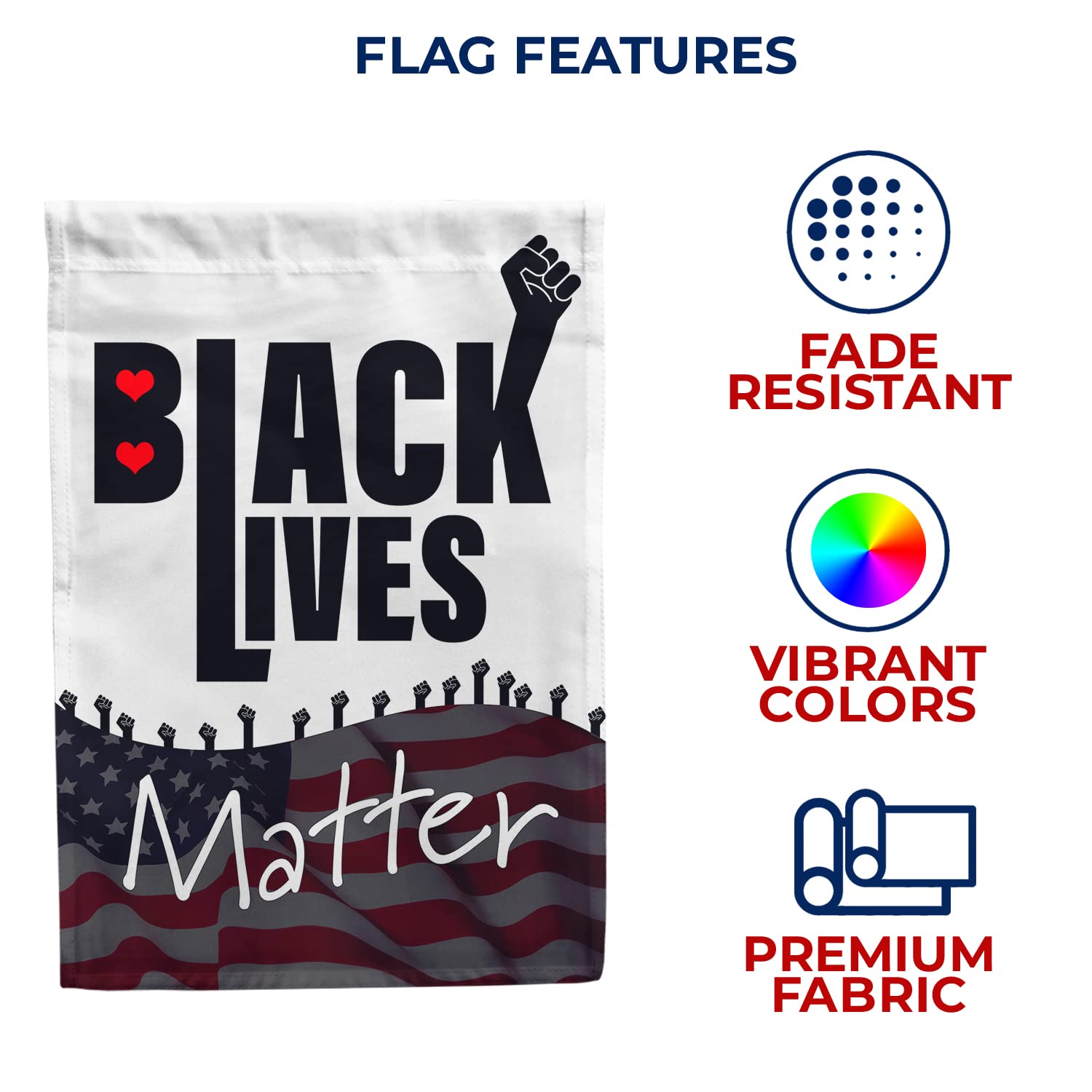 Black Lives Matter House Flag - Double Sided Outdoor Yard Decoration 28x40 inches - BLM Flag for Social Justice, Equality & Solidarity - Perfect for Front Yard, Porch, or Protest Demonstrations