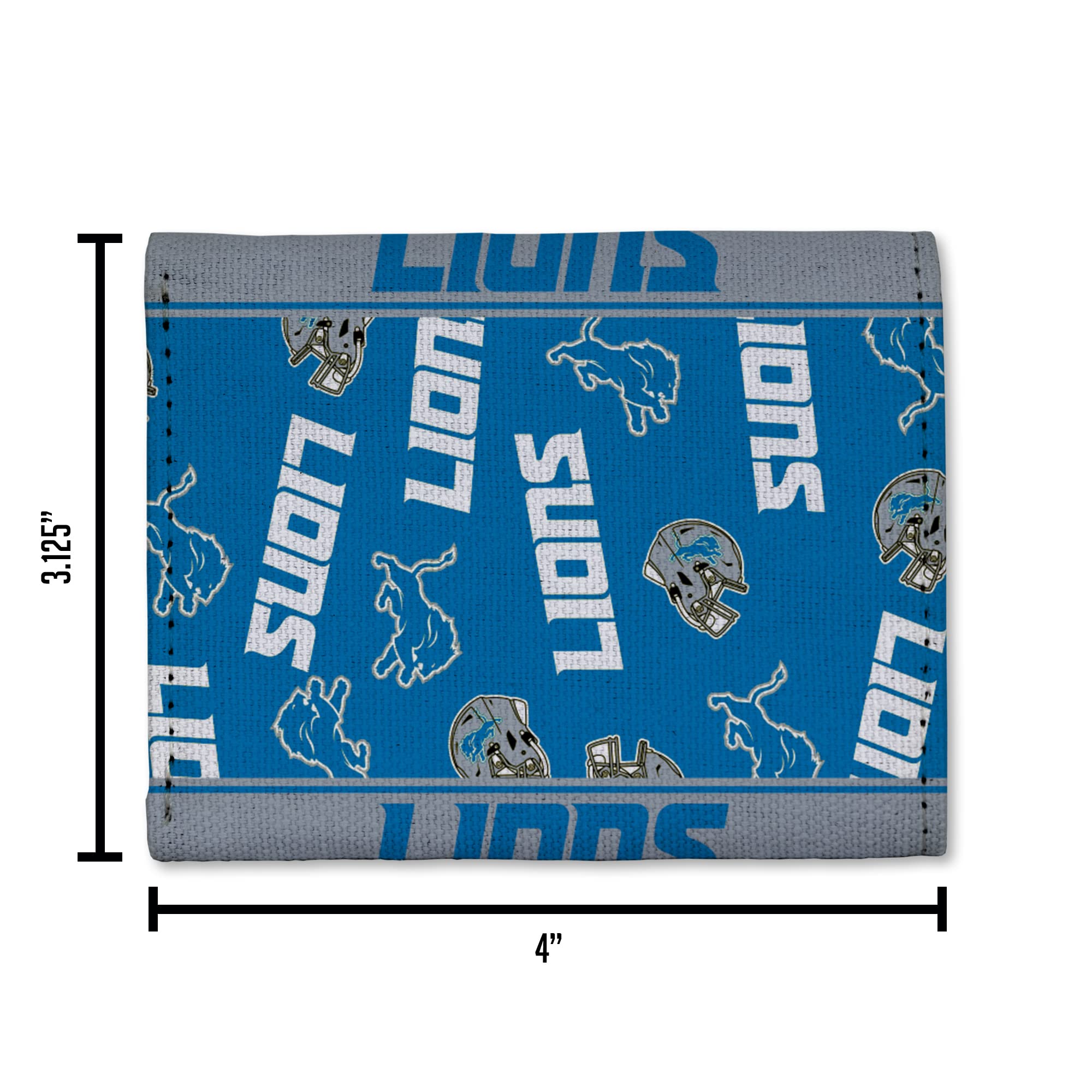 NFL Canvas Trifold Wallet by Rico Industries - Durable Leather Football Wallet for Men - Perfect for Game Day, Travel & Everyday Use