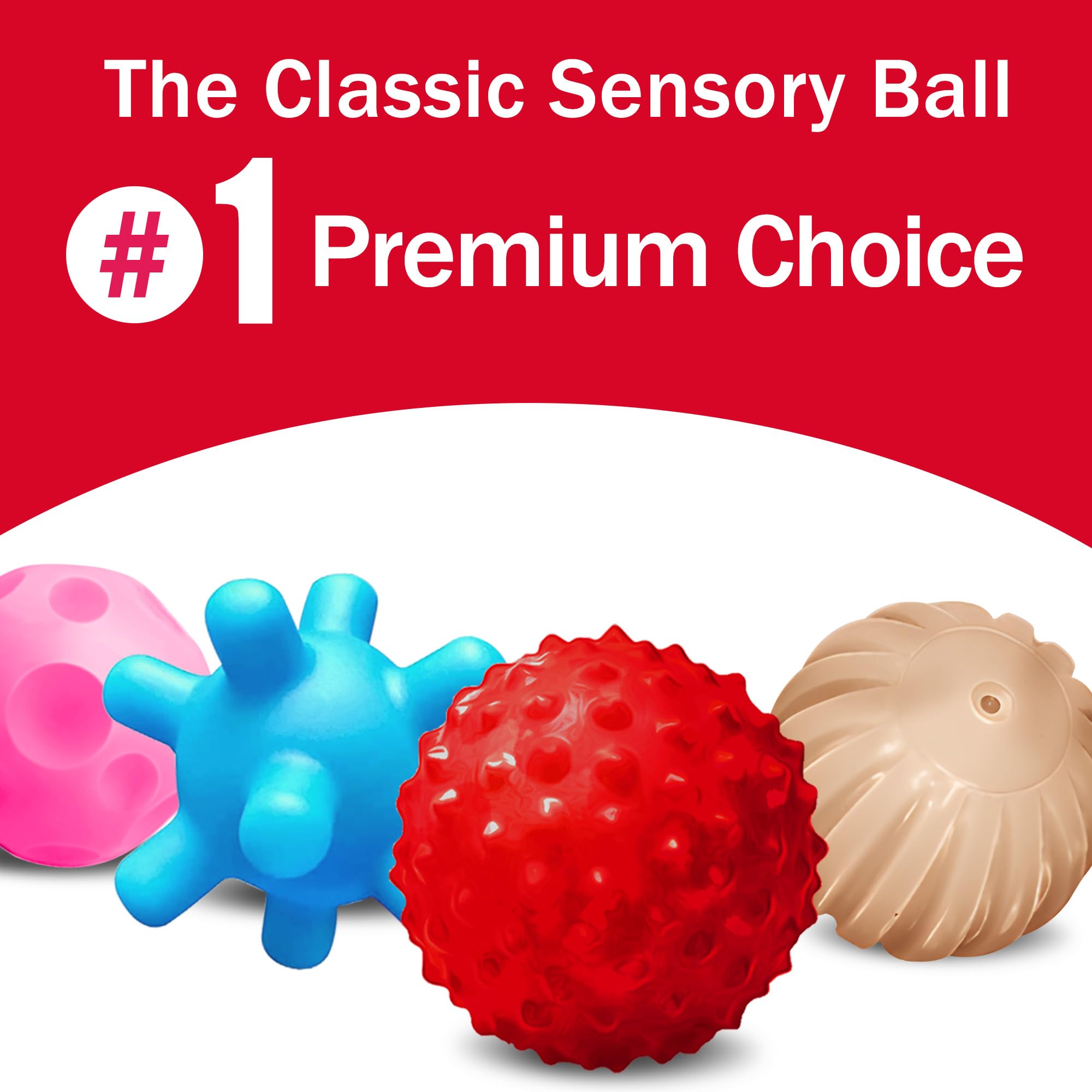 Soft Sensory Balls for Babies 1-3 - Textured Learning & Massage Toys for Toddlers Playtime