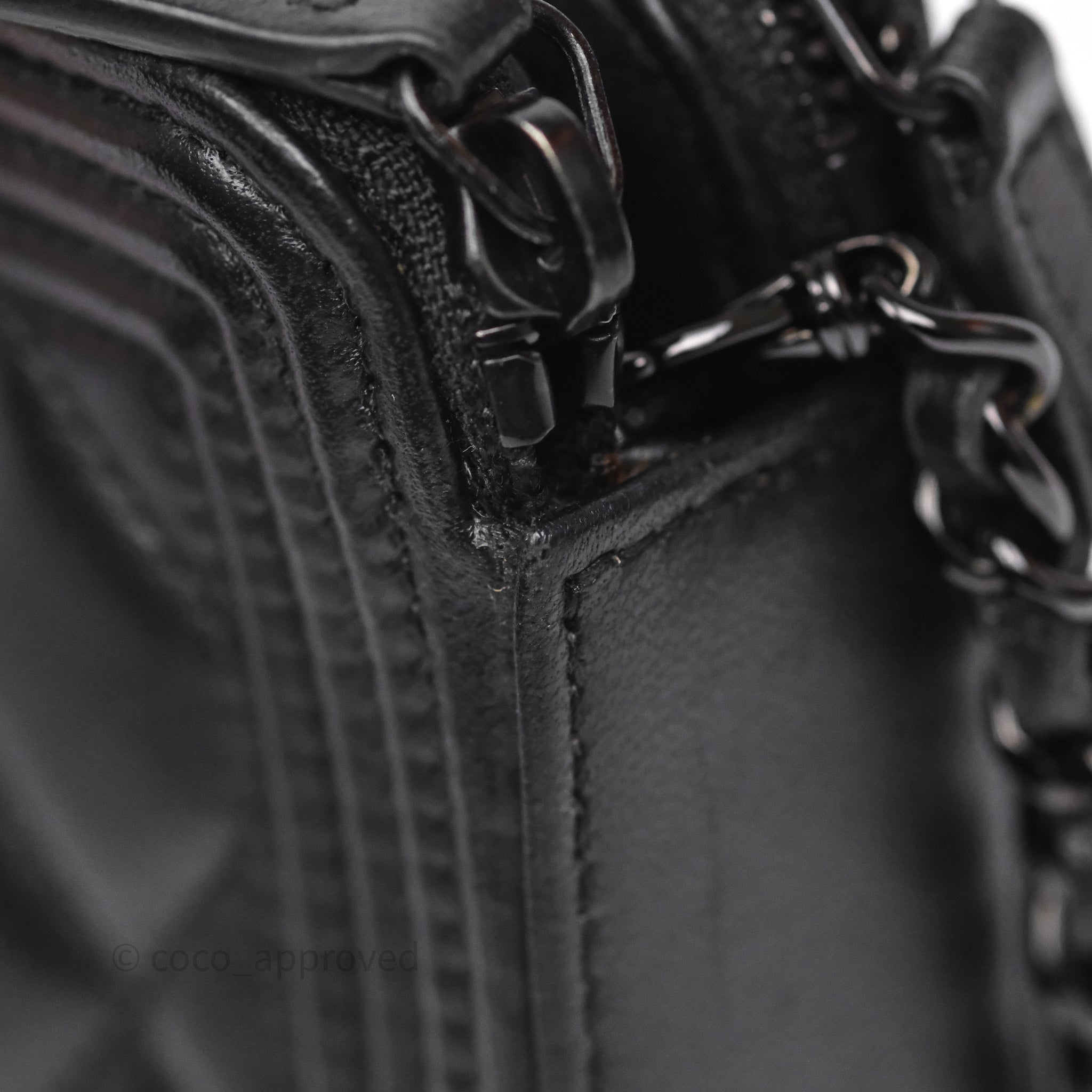 Chanel Boy Double Zip Clutch On Chain So Black Lambskin Leather Crossbody Bag - Perfect for Evening Parties, Date Nights & Luxury Fashion Accessories