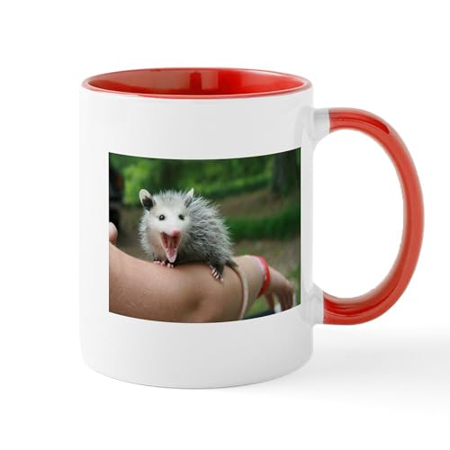 White/Red Inside - Possum On An Arm Mugs