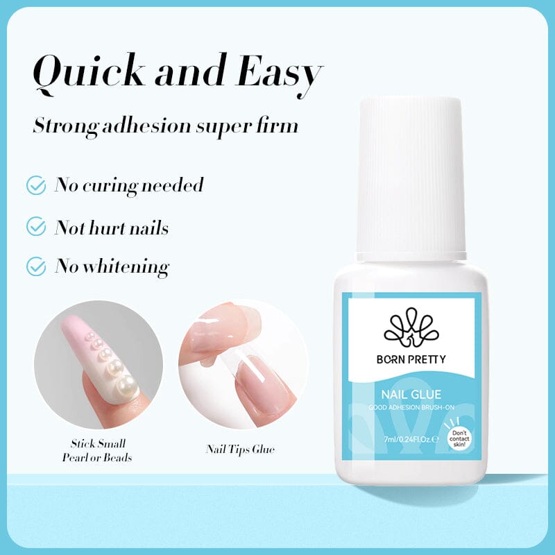 BORN PRETTY Professional Nail Glue 7ml - Strong & Quick Drying Nail Adhesive for Acrylic Nails, Press On Nails & Nail Art - Perfect for Salon & Home Manicures