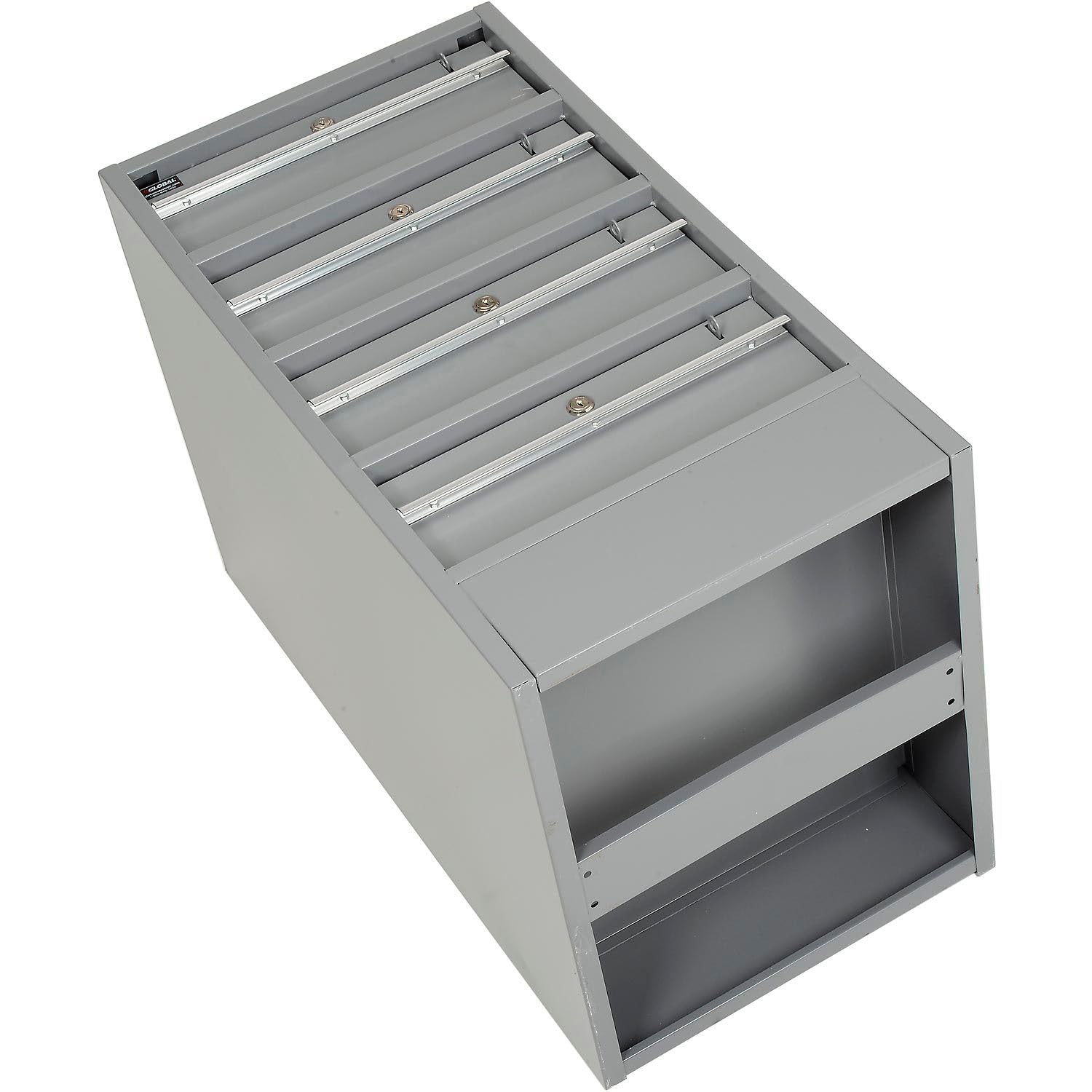Global Industrial 4-Drawer Workbench Pedestal with Built-In Base - Heavy Duty Storage Cabinet for Garage, Workshop & Industrial Use