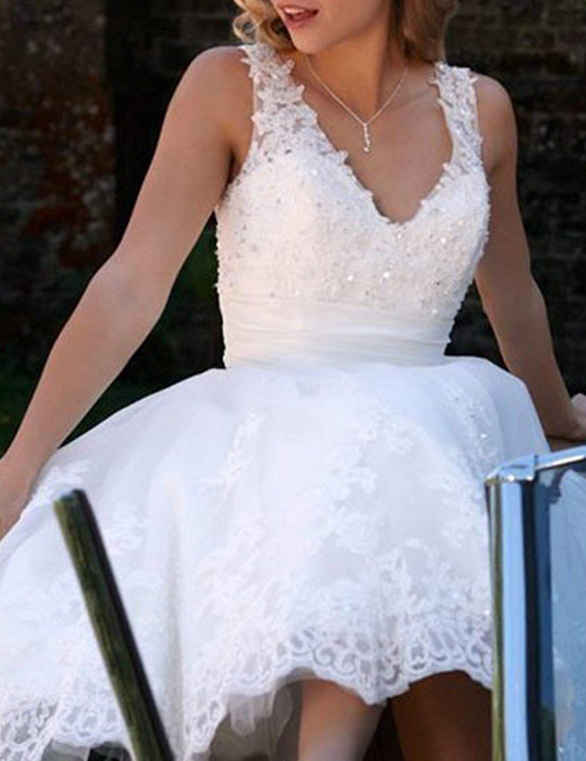 2025 Boho Short Wedding Dresses for Women - Appliques & Beading Bridal Gowns | Perfect for Beach Weddings, Vow Renewals & Boho-Chic Brides (Style RWD07)